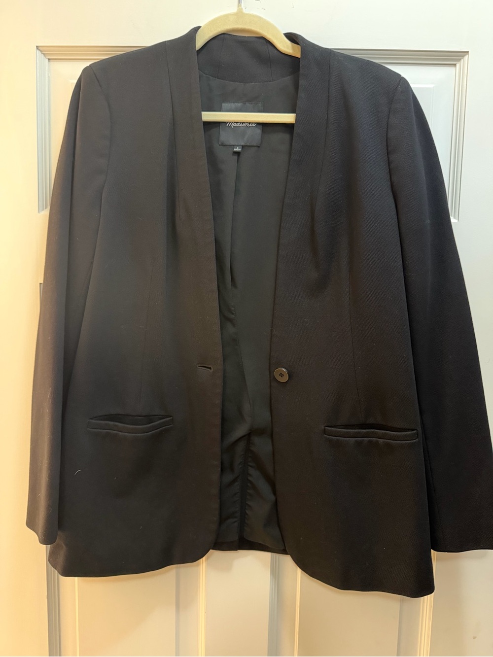 Madewell Black Open-Front Blazer